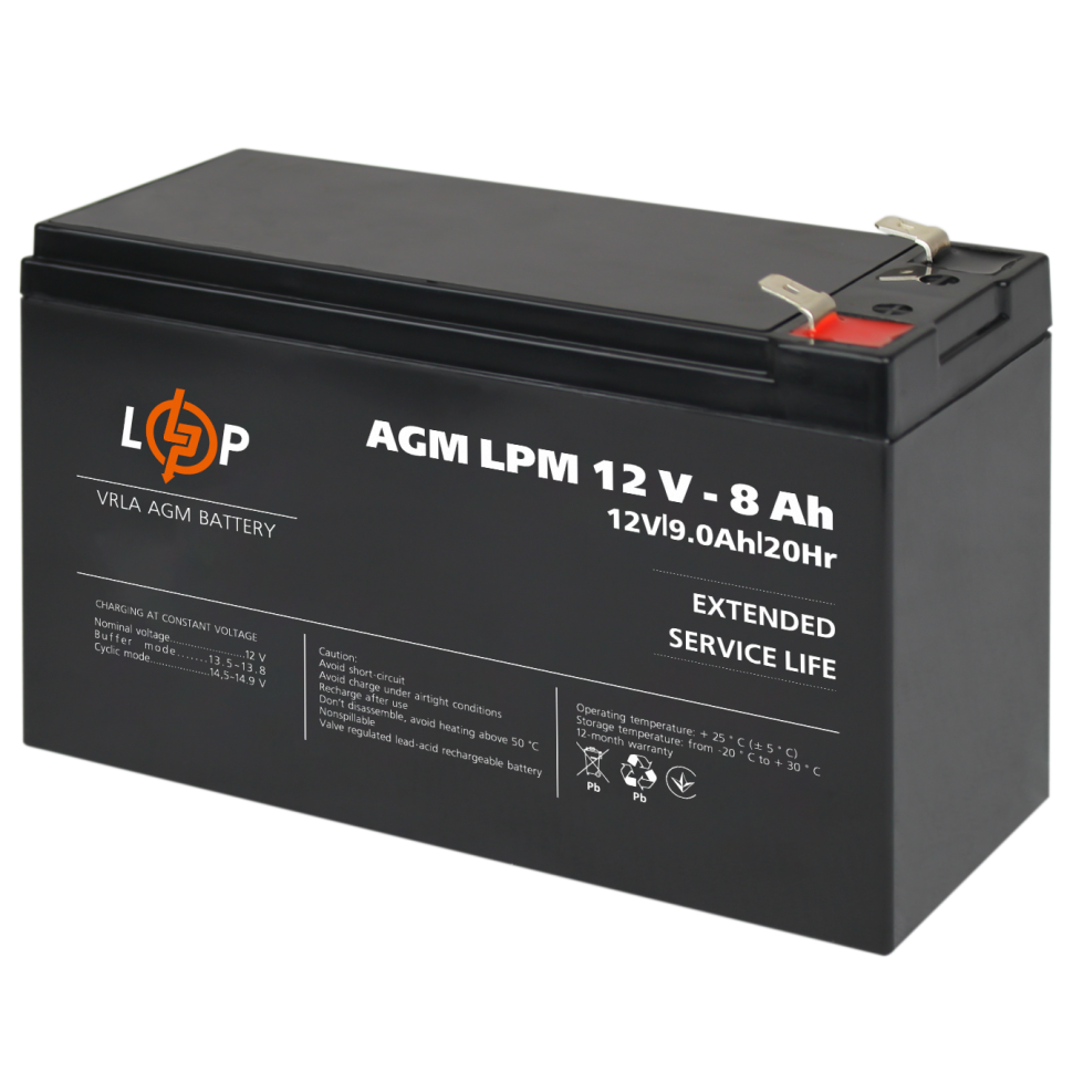 Аккумулятор AGM LogicPower LPM 12V - 8 Ah