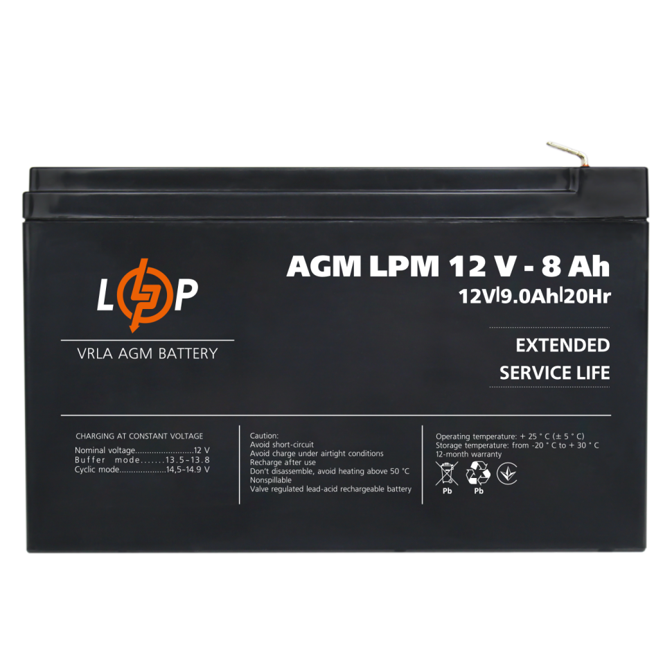 Аккумулятор AGM LogicPower LPM 12V - 8 Ah Аккумулятор AGM LogicPower LPM 12V - 8 Ah