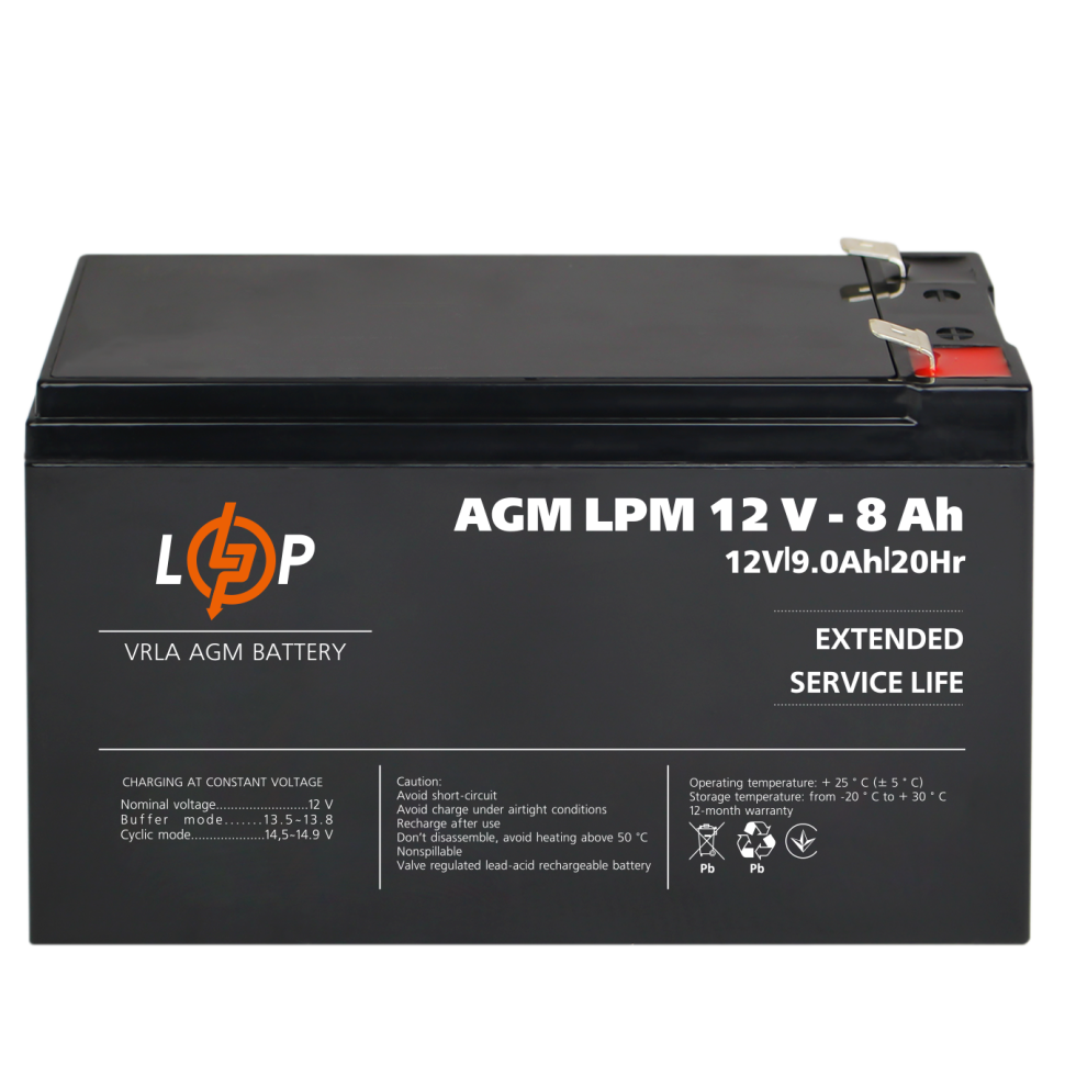 Аккумулятор AGM LogicPower LPM 12V - 8 Ah Аккумулятор AGM LogicPower LPM 12V - 8 Ah