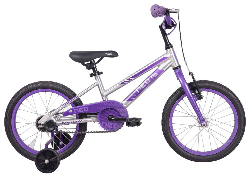 Велосипед 16" Apollo NEO girls Brushed Alloy / Lavender /...