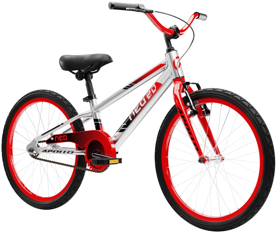 Велосипед 20" Apollo NEO boys Brushed Alloy / Red / Black Fade Велосипед 20" Apollo NEO boys Brushed Alloy / Red / Black Fade