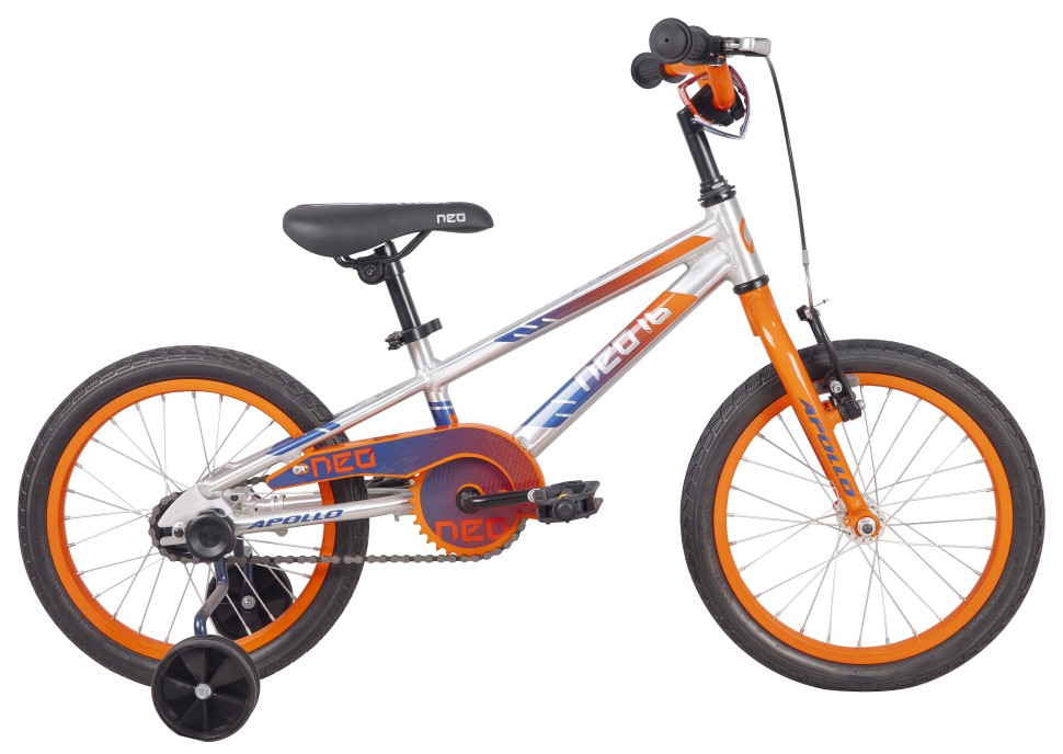 Велосипед 16" Apollo NEO boys Brushed Alloy / Orange / Navy...