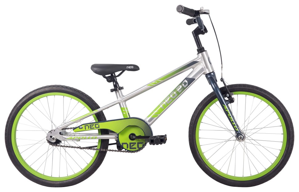 Велосипед 20" Apollo NEO boys Brushed Alloy / Slate / Lime...