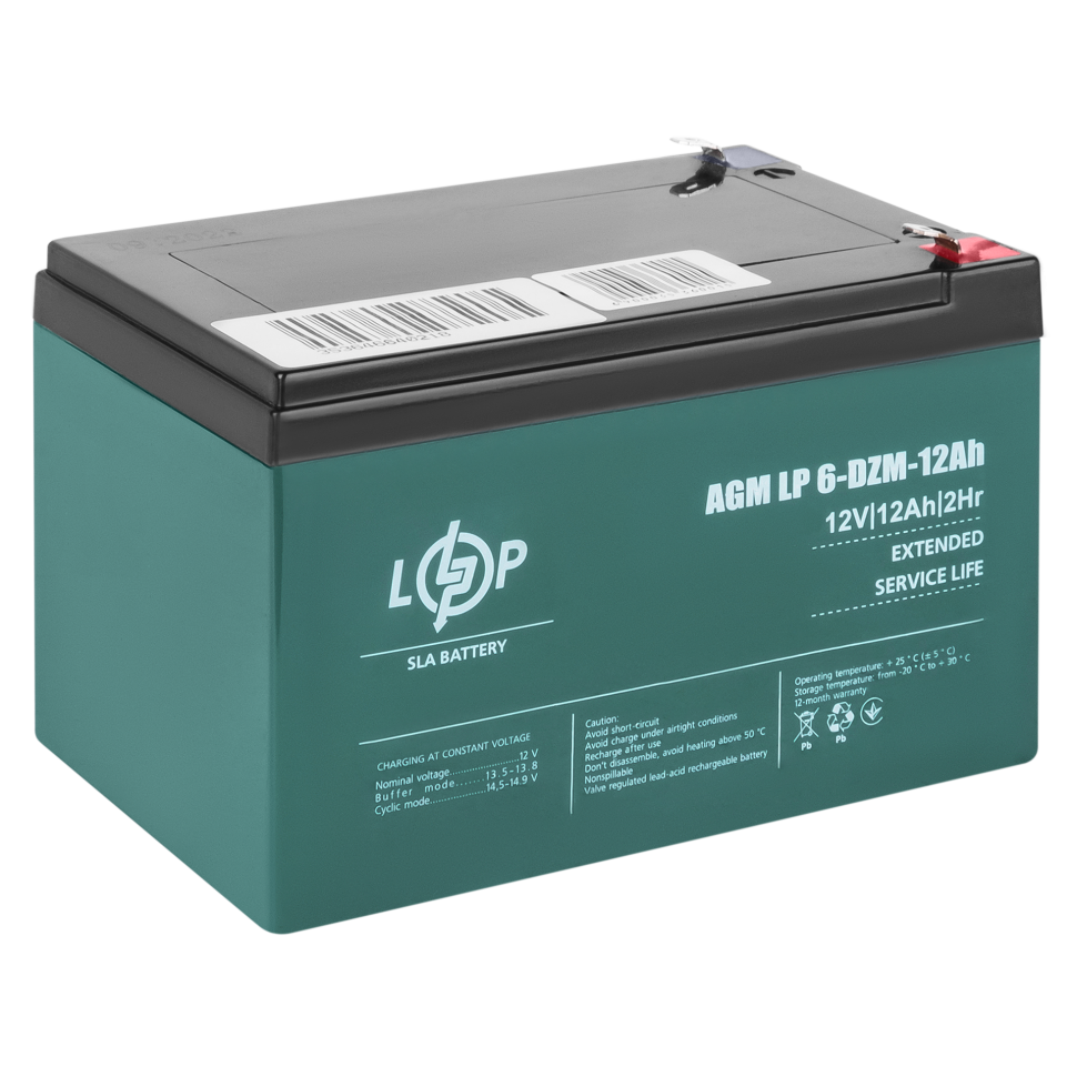 Тяговый свинцово-кислотный AGM аккумулятор LogicPower LP 6-DZM-12 Ah Тяговый свинцово-кислотный AGM аккумулятор LogicPower LP 6-DZM-12 Ah