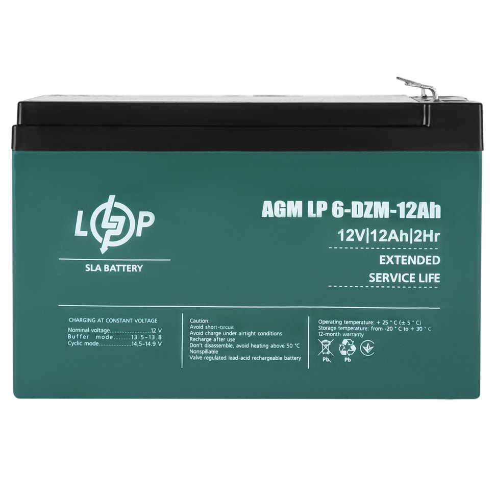 Тяговый свинцово-кислотный AGM аккумулятор LogicPower LP 6-DZM-12 Ah Тяговый свинцово-кислотный AGM аккумулятор LogicPower LP 6-DZM-12 Ah