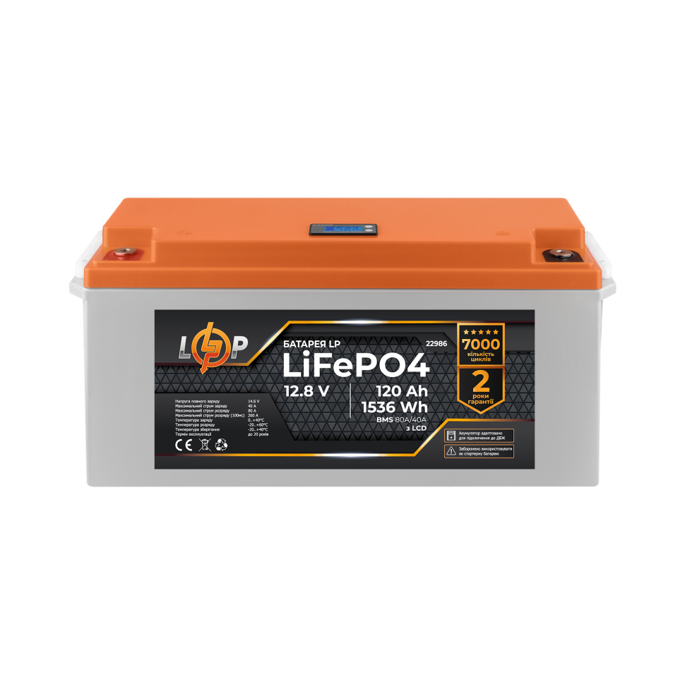 Аккумулятор LiFePО4 LogicPower 12,8V - 120 Ah (1536Wh) (BMS...