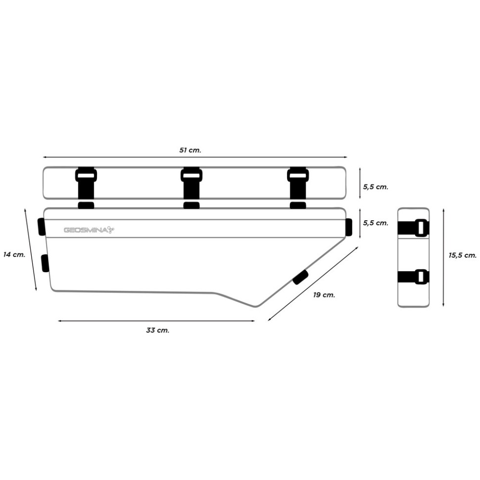 Сумка на раму GEOSMINA Large Frame Bag (5.5L), 160г, серая Сумка на раму GEOSMINA Large Frame Bag (5.5L), 160г, серая