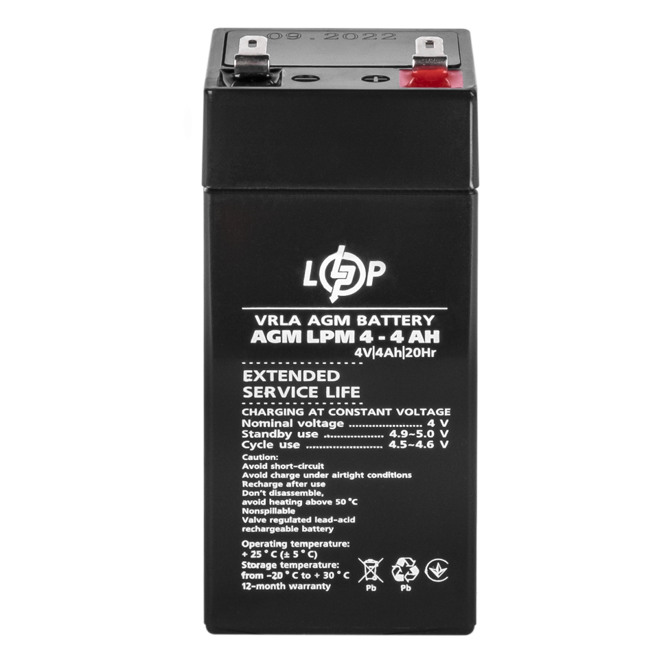 Аккумулятор AGM LogicPower LPM 4V - 4 Ah