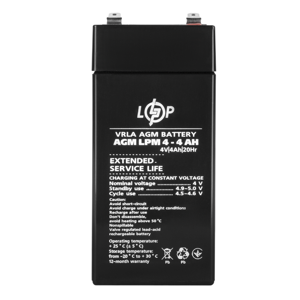 Аккумулятор AGM LogicPower LPM 4V - 4 Ah