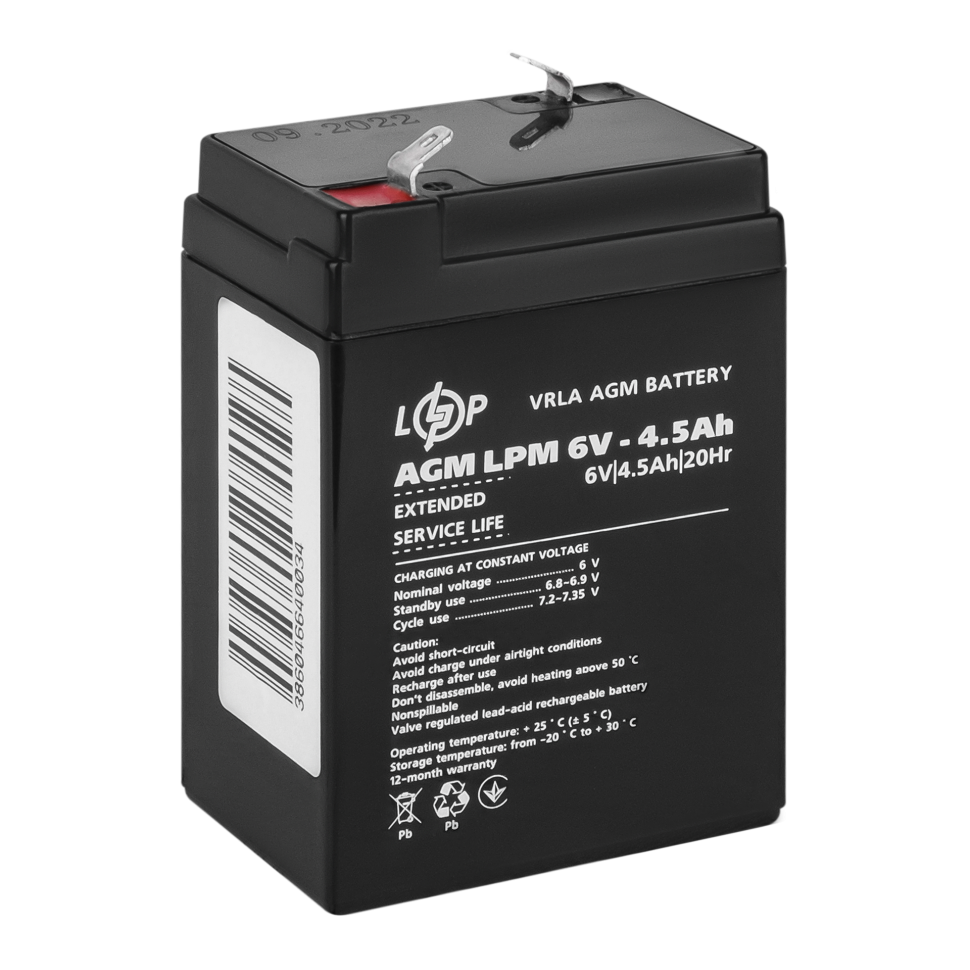 Аккумулятор AGM LogicPower LPM 6V - 4.5 Ah