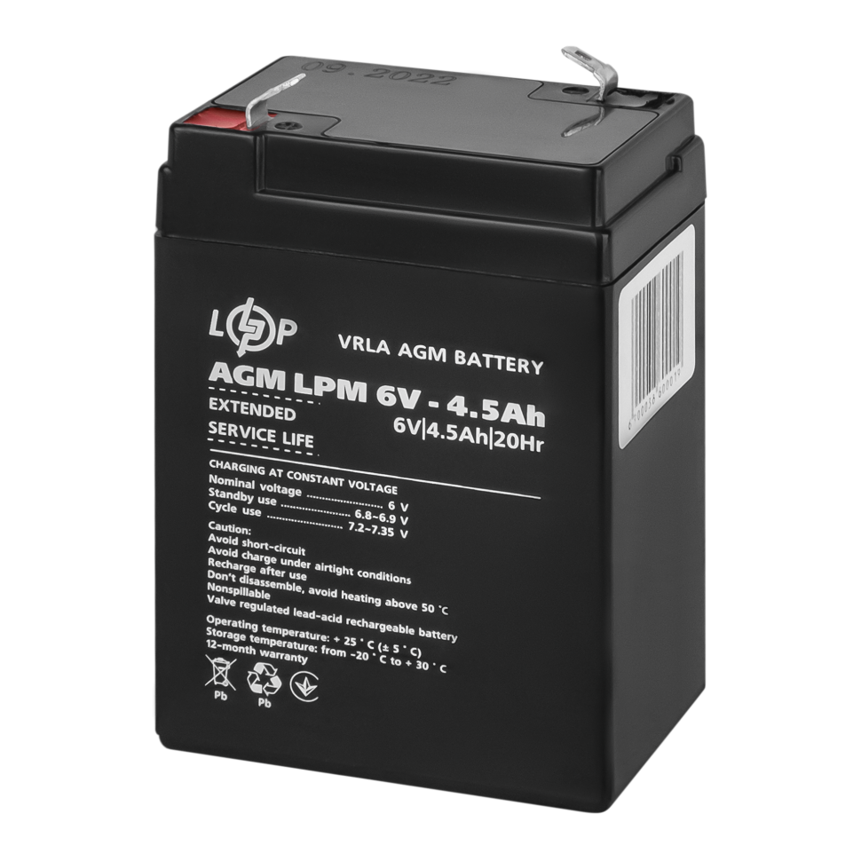 Аккумулятор AGM LogicPower LPM 6V - 4.5 Ah Аккумулятор AGM LogicPower LPM 6V - 4.5 Ah