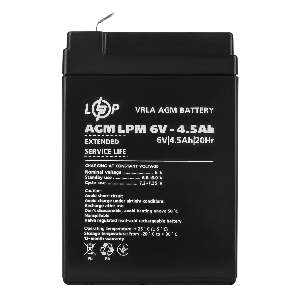 Аккумулятор AGM LogicPower LPM 6V - 4.5 Ah Аккумулятор AGM LogicPower LPM 6V - 4.5 Ah