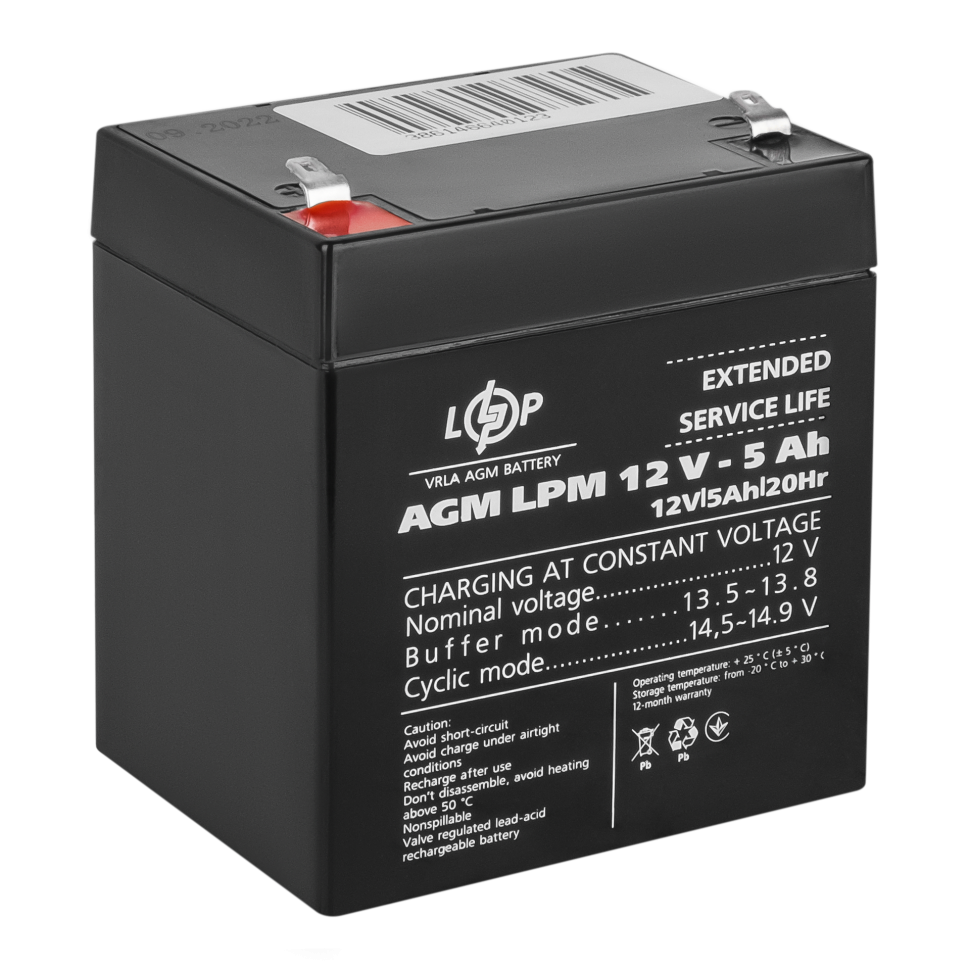 Аккумулятор AGM LogicPower LPM 12V - 5 Ah Аккумулятор AGM LogicPower LPM 12V - 5 Ah