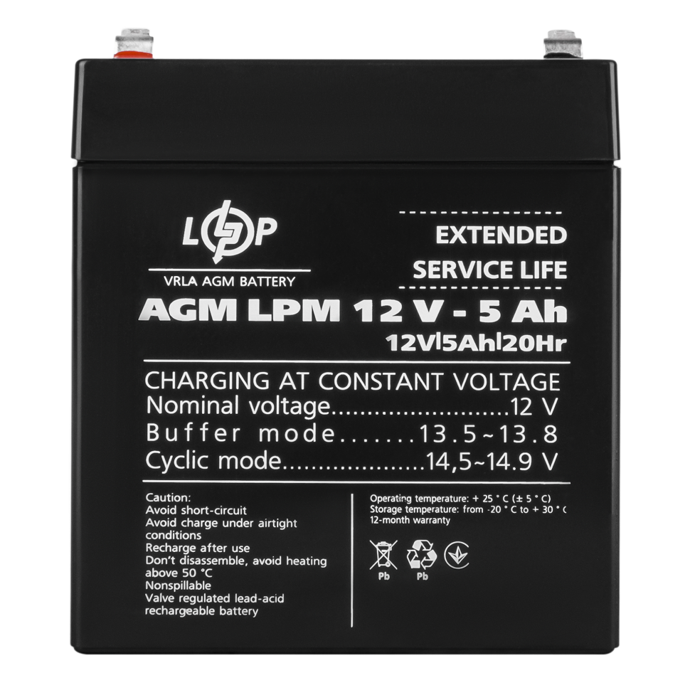 Аккумулятор AGM LogicPower LPM 12V - 5 Ah Аккумулятор AGM LogicPower LPM 12V - 5 Ah