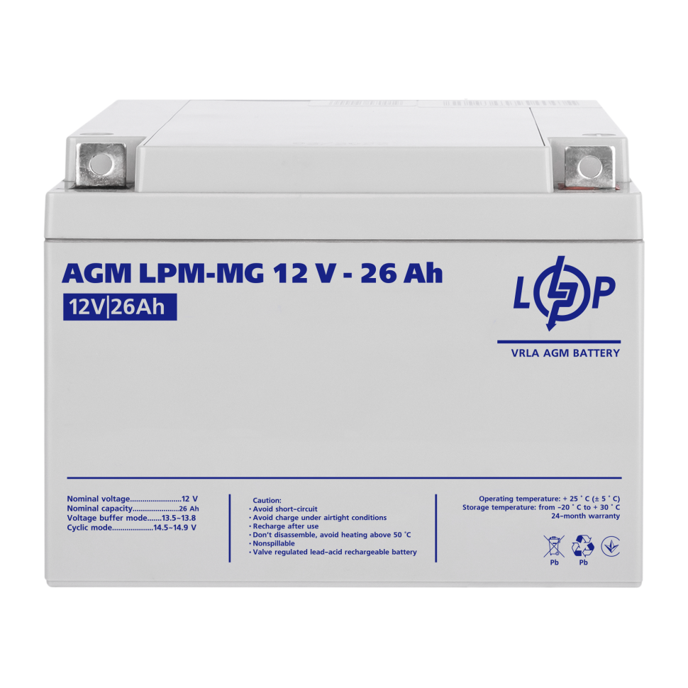 Аккумулятор мультигелевый LogicPower LPM-MG 12V - 26 Ah