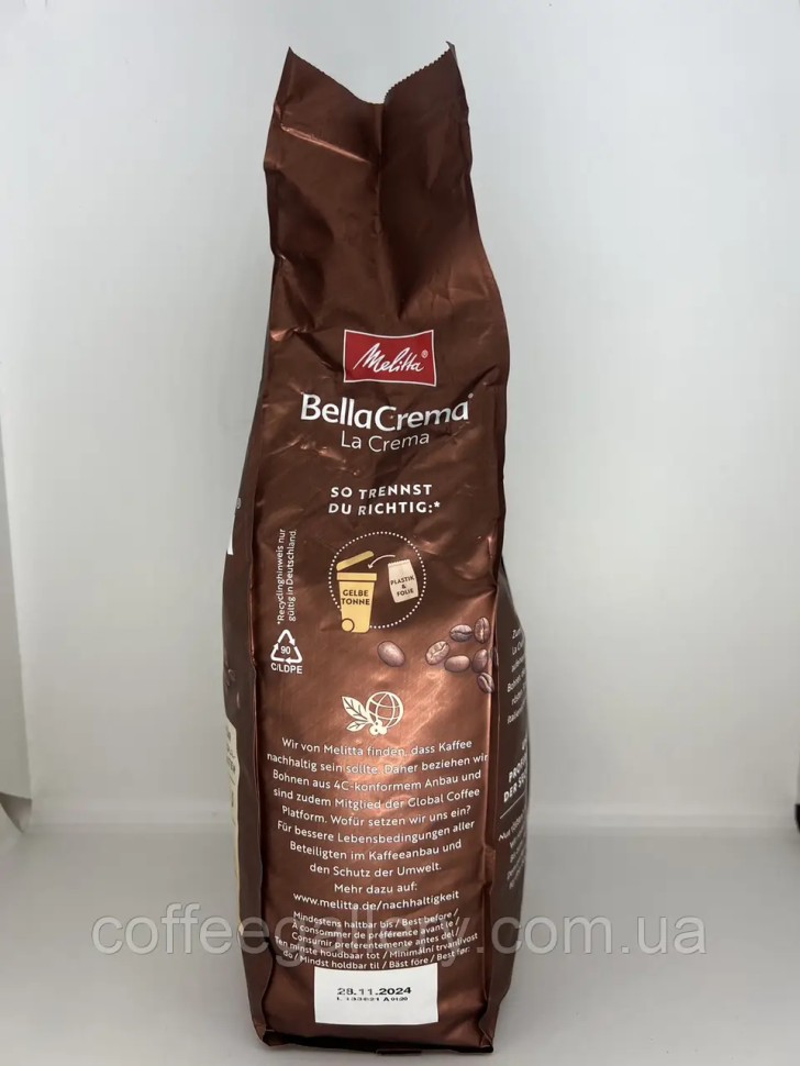 Кофе в зернах Melitta Bella Crema 1000 г LA Crema Кофе в зернах Melitta Bella Crema 1000 г LA Crema