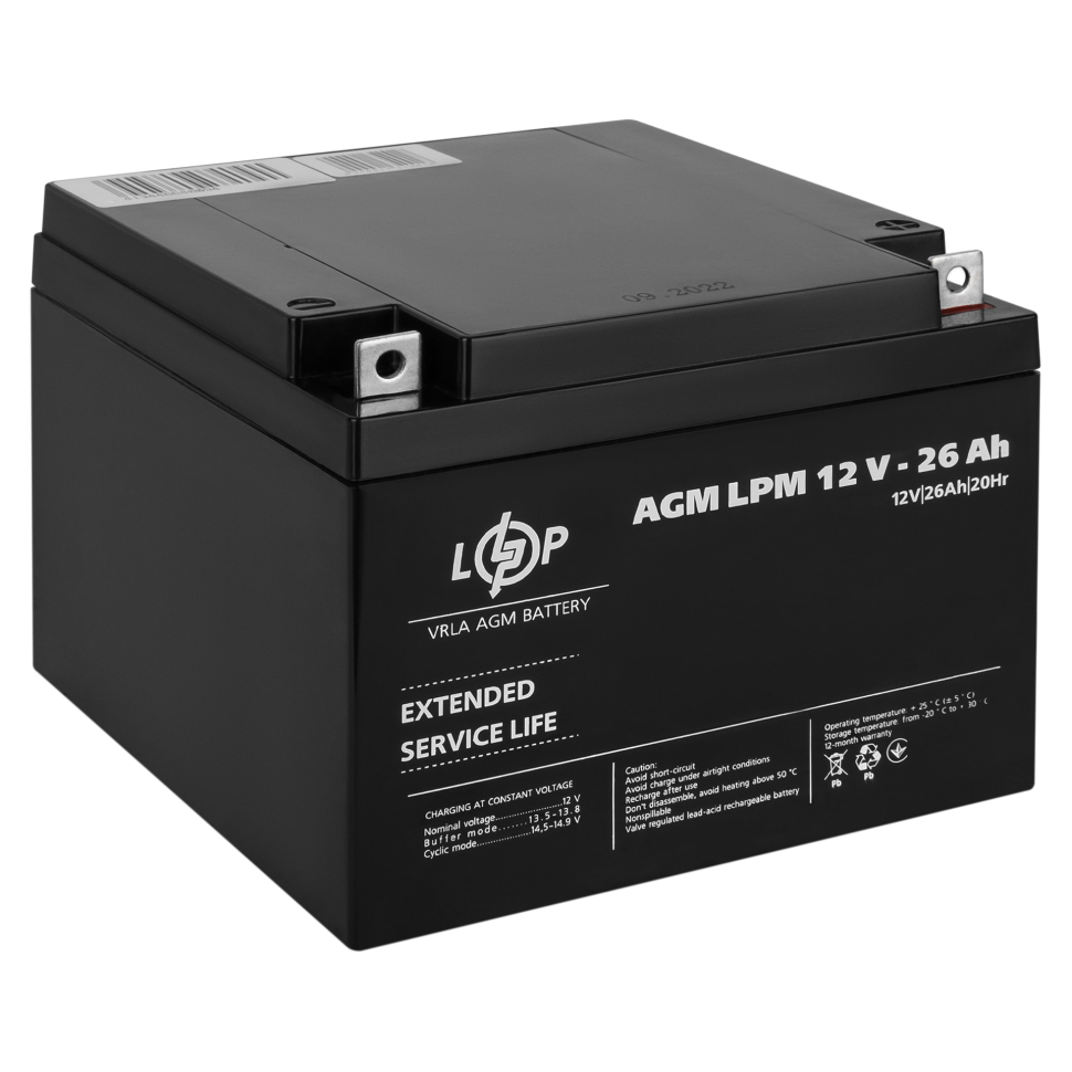 Аккумулятор AGM LogicPower LPM 12V - 26 Ah Аккумулятор AGM LogicPower LPM 12V - 26 Ah