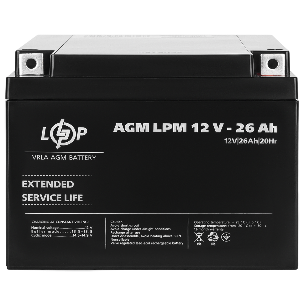 Аккумулятор AGM LogicPower LPM 12V - 26 Ah Аккумулятор AGM LogicPower LPM 12V - 26 Ah